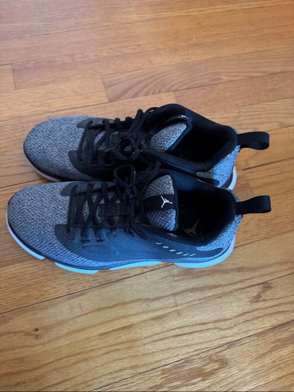 Jordan Grey & Black Knit Running Shoes
